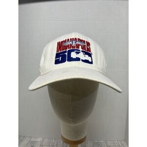 Vintage 90s Indianapolis 500 Hat Indy 500 Snapback DeLONG‎ USA Made Racing White